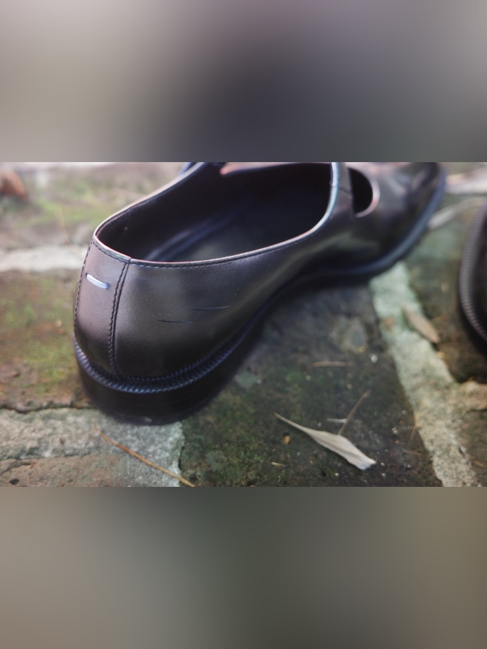 Maison Martin Margiela Black/Silver Leather Tabi Mary Jane Strap Loafers - Picture 5 of 6